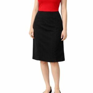 EDDIE BAUER Womens Skirt Size 12 Black A Line Size Zip Versatile Preppy Cotton